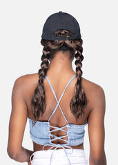 CD-PIGTAIL -17" Two Plaits & Open Curly Ends w/ Black Cap